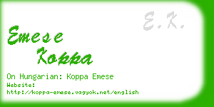 emese koppa business card